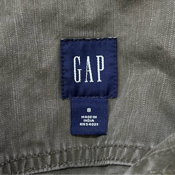 Gap Olive Green Cropped Utility Military Jacket Coat Blazer Size 8 - Picture 12 of 12